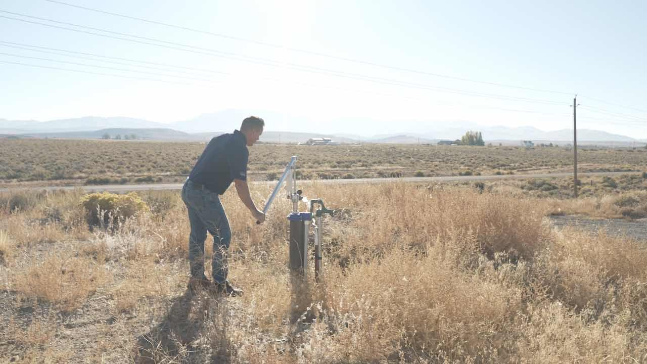 Homesteader using Simple Pump for daily water needs